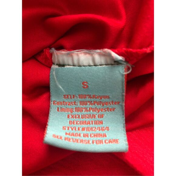 MAUDE DRESS RED ELASTIC WAIST Off Shoulder Size S - Picture 12 of 13